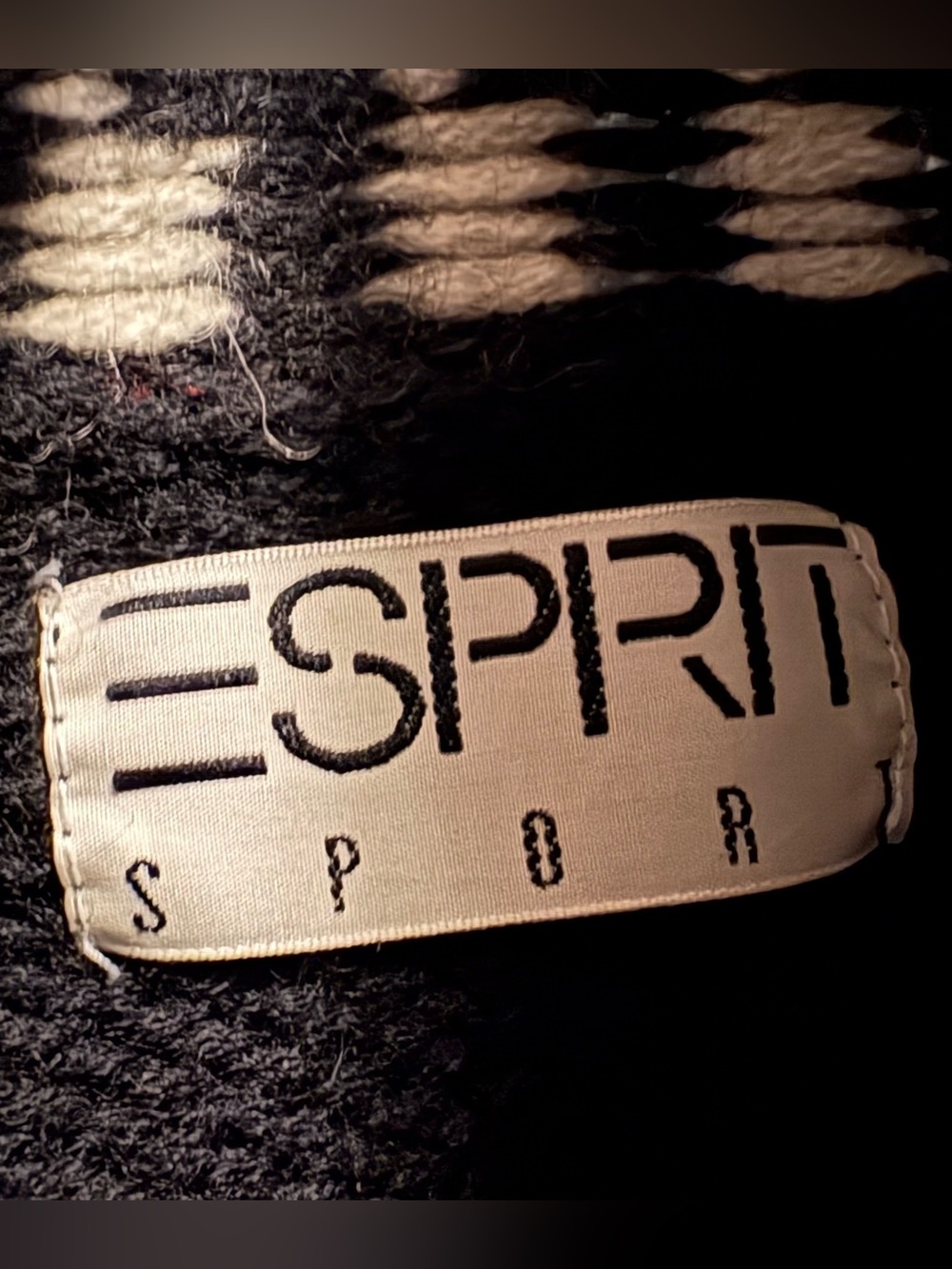 Esprit Sport Vintage 100% Wool Chunky Black White Piano Turtleneck Sweater - Picture 2 of 7